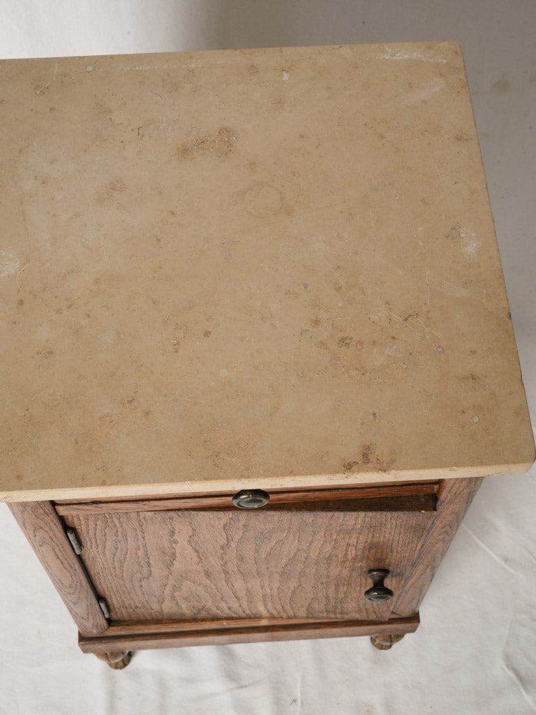 Beige patina oak nightstand  