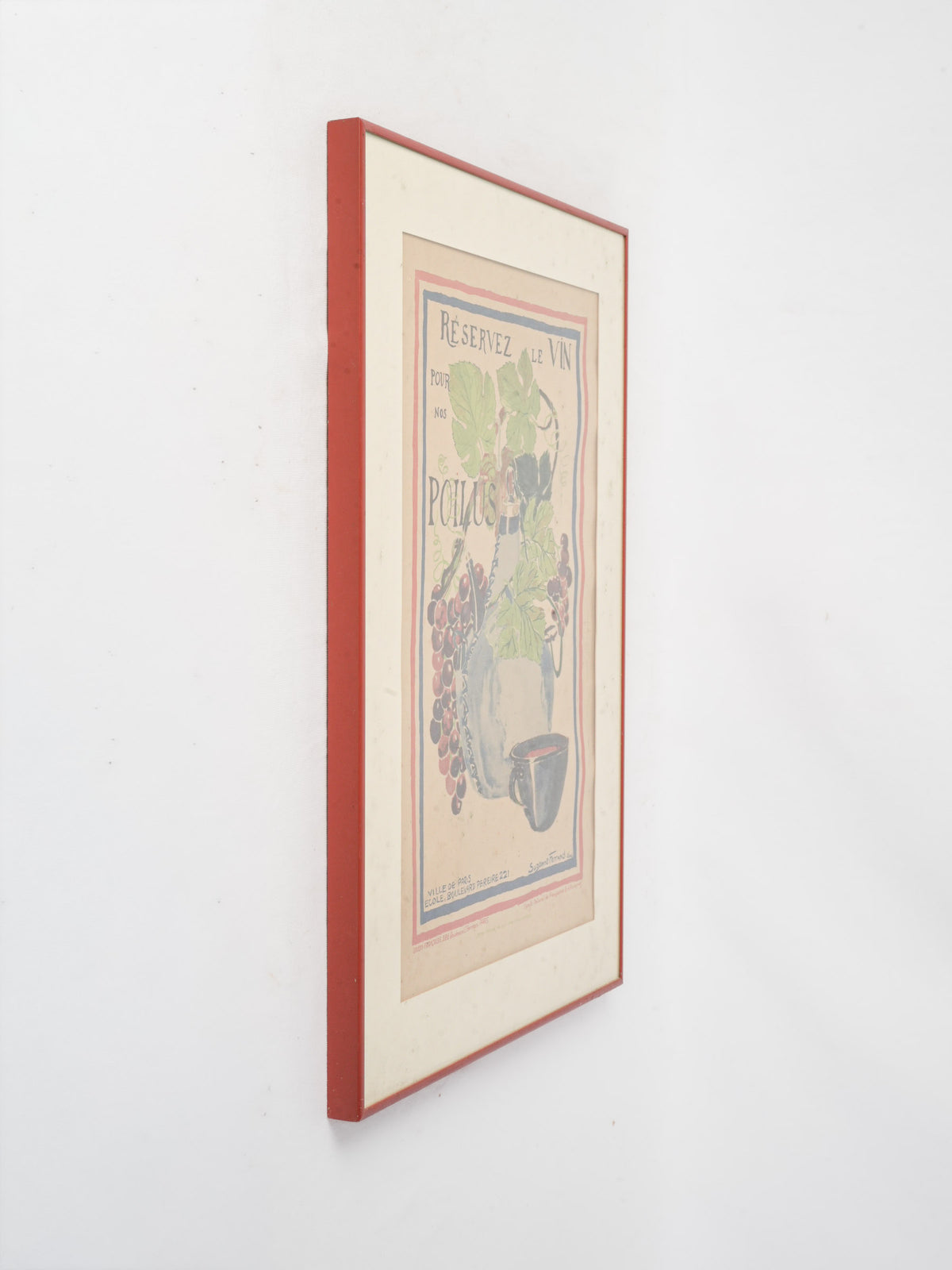 French WWI Wine Poster by Suzanne Ferrand 26½" x 19¼"