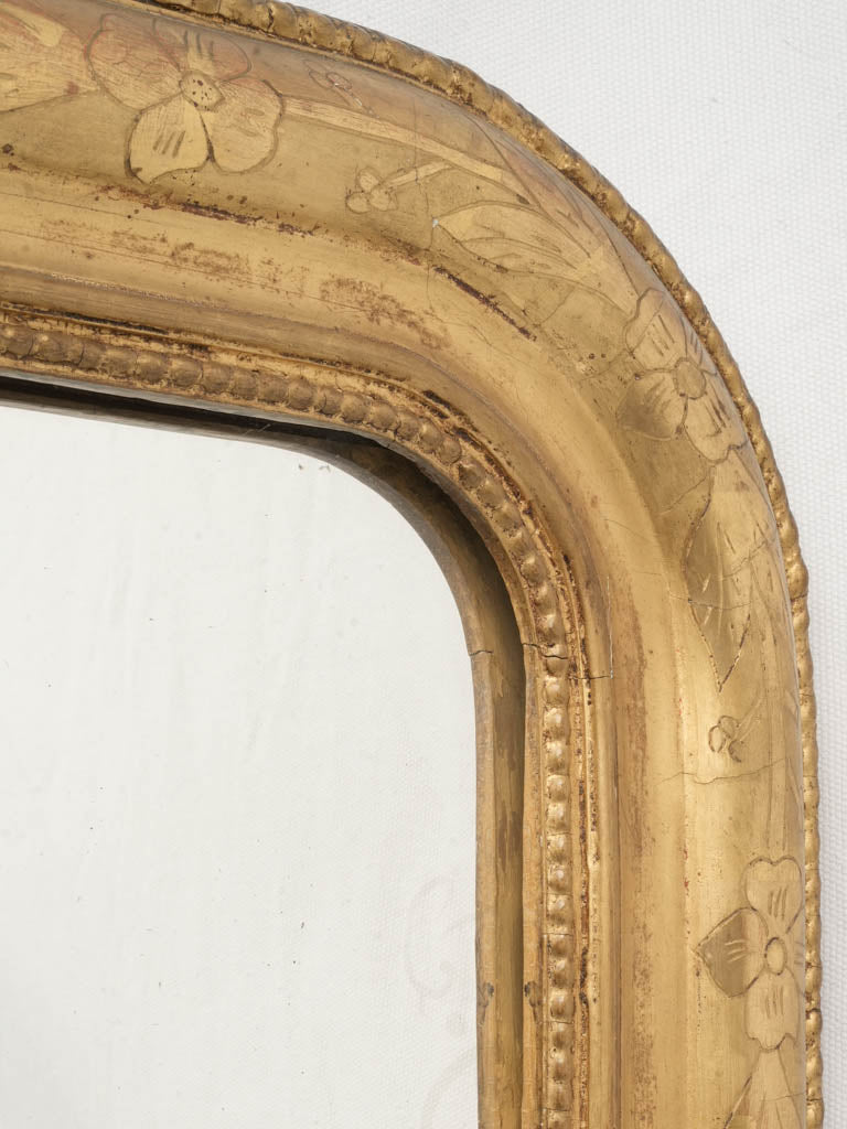 Historic engraved floral detail mirror