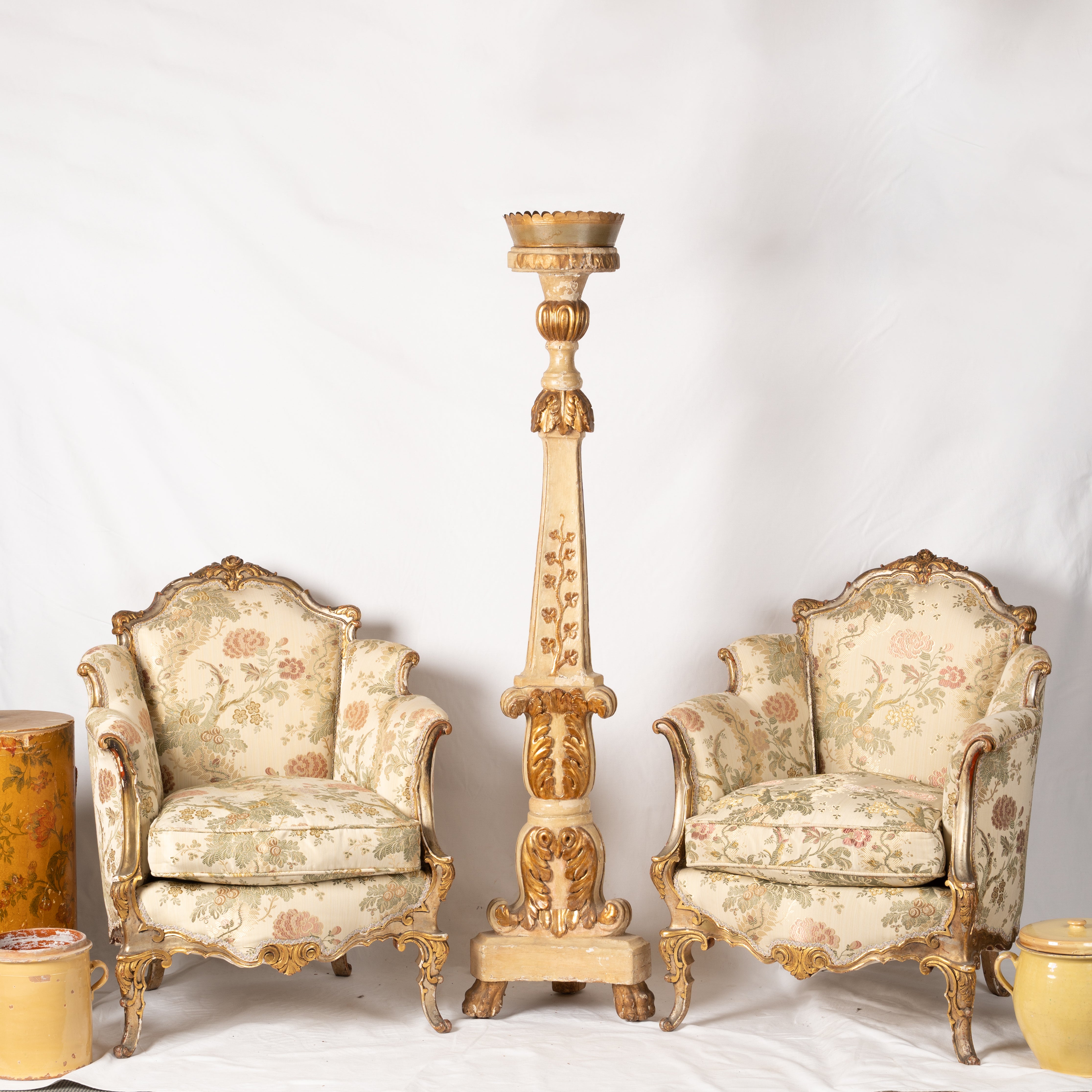 Aged ceramic loop-handle French antiquity