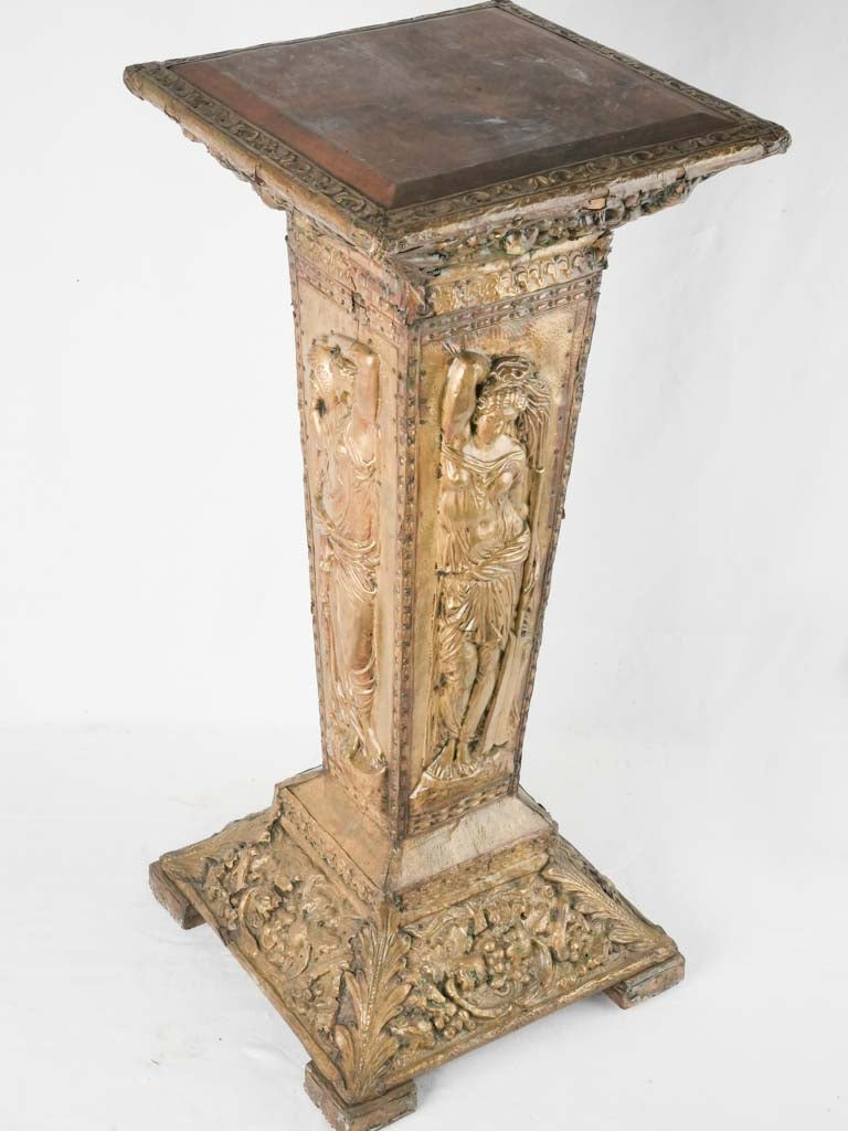 Durable resin-infused brass sculpture stand