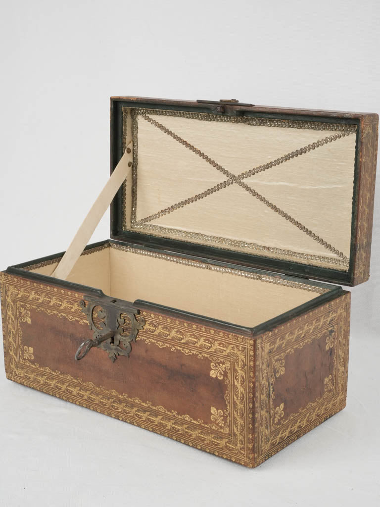 Exquisite gilt and embossed leather keepsake box