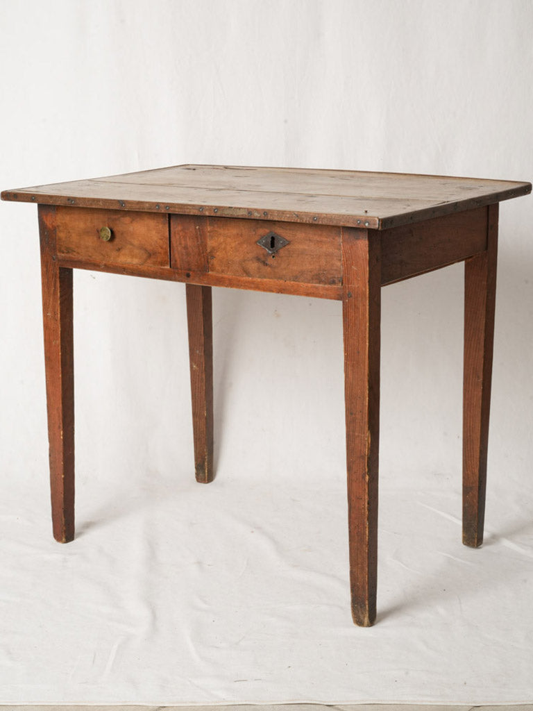 Petite French 19th Century Wooden Farmhouse Writing Desk - 26¾" x 31" x 21¾"