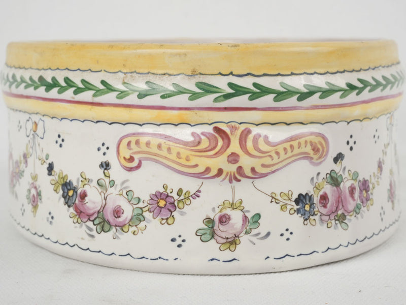 Charming hand-painted floral jardiniere pot