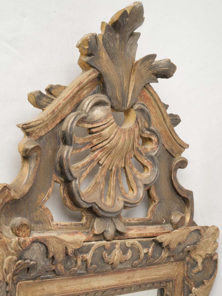 Refined patina antique mirror