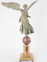 Sculpture of Winged Nike goddess of victory - brass & bronze 30¼"