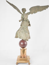 Sculpture of Winged Nike goddess of victory - brass & bronze 30¼"