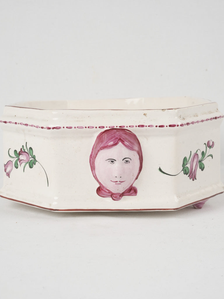 Elegant pink French ceramic cache pot