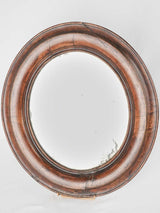 19th century oval mirror w/ timber frame 17¾" x 15¾"