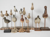 Hand-painted French decoy bird figurines