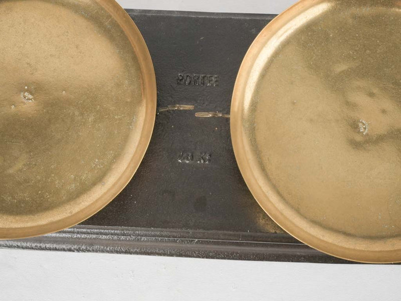 Antique mercantile scales - brass and cast iron 29¼"