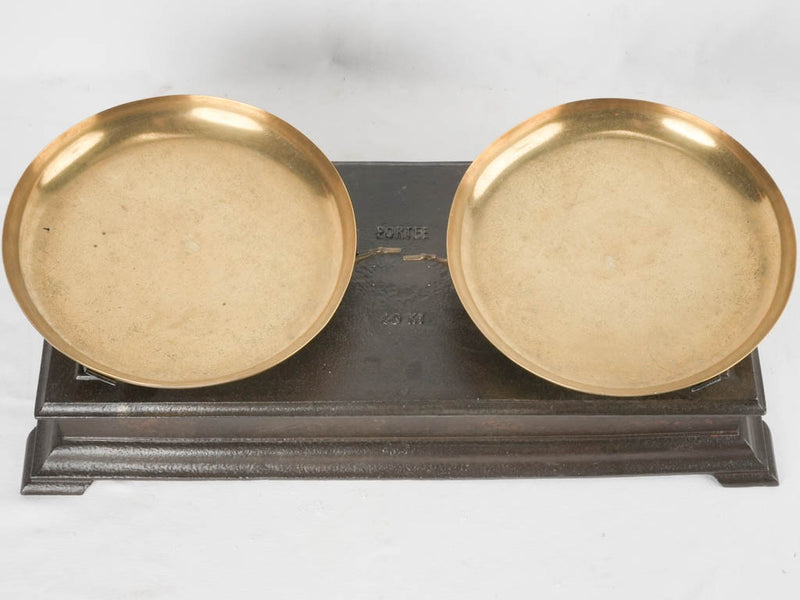 Antique mercantile scales - brass and cast iron 29¼"