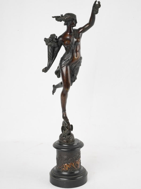 Antique bronze Fortuna sculpture figure