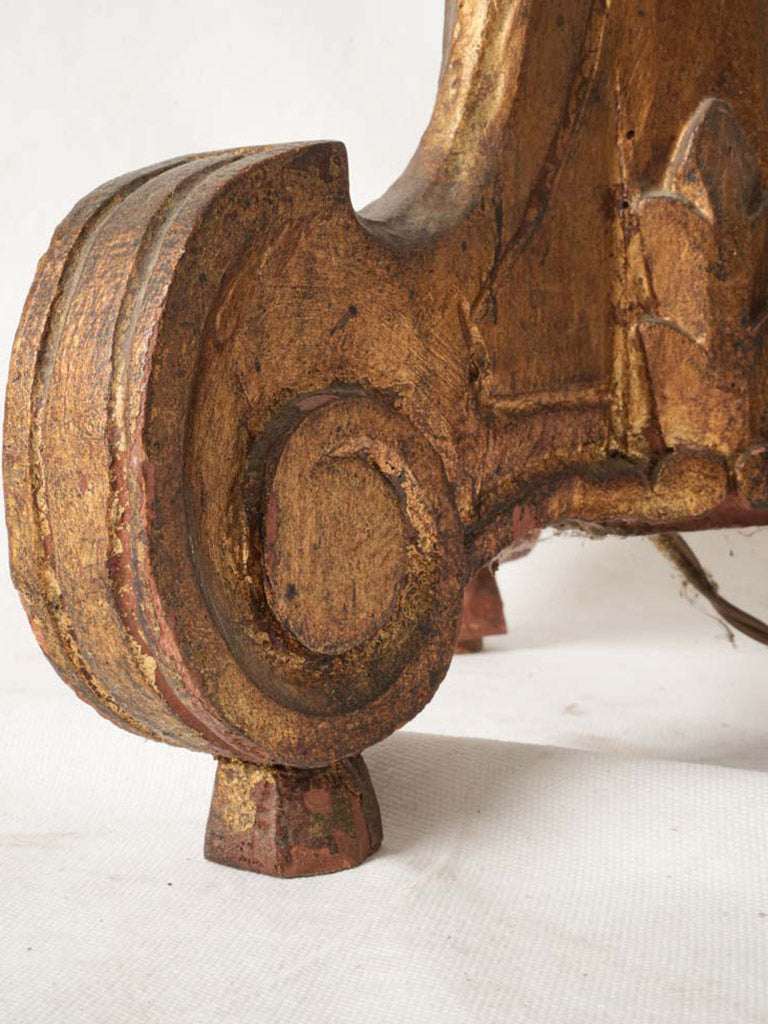 19th-Century French Giltwood Church Torchère Converted to a Floor Lamp - 66½"