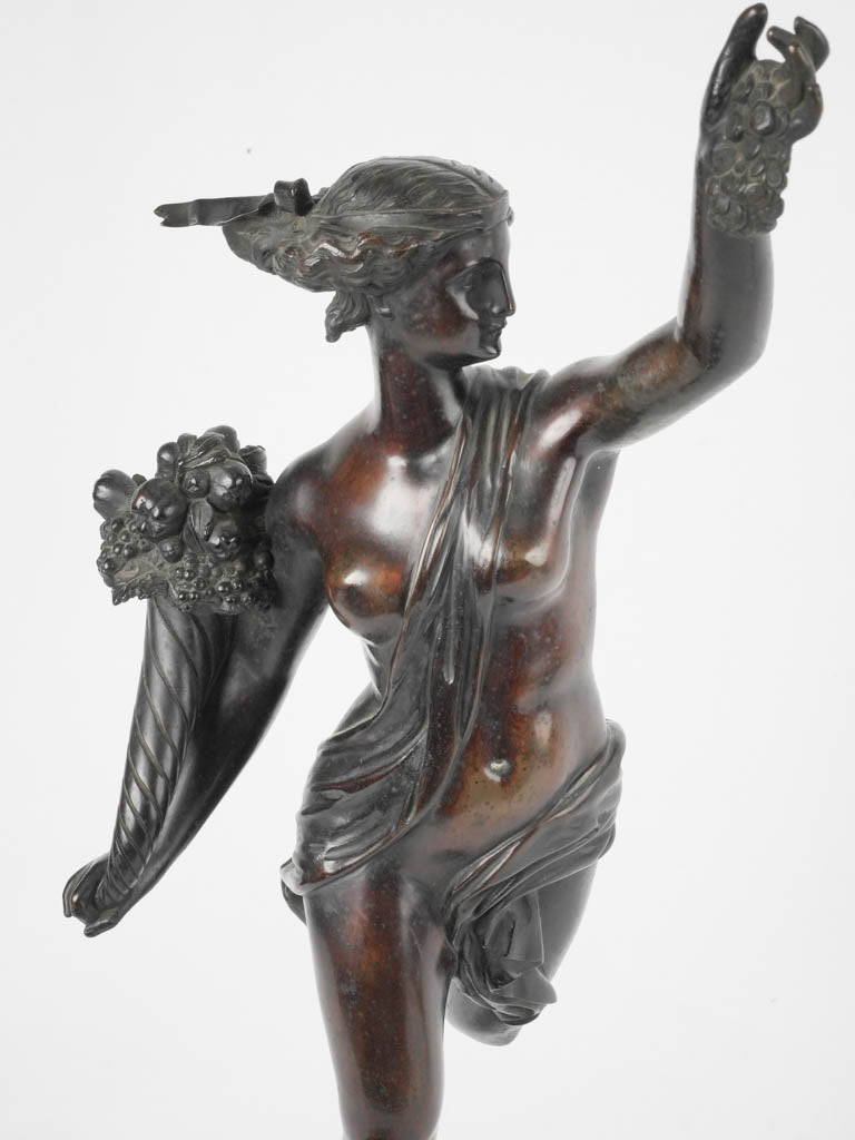 19th century sculpture of Fortuna in bronze 26"