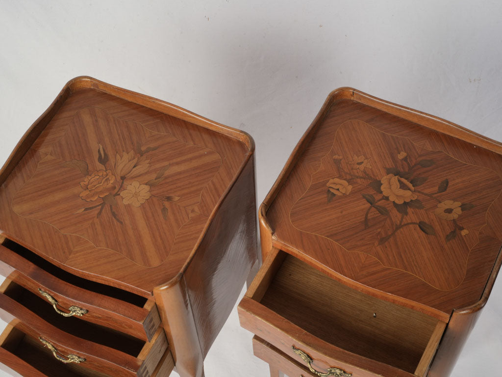 Long cabriole leg nightstands  