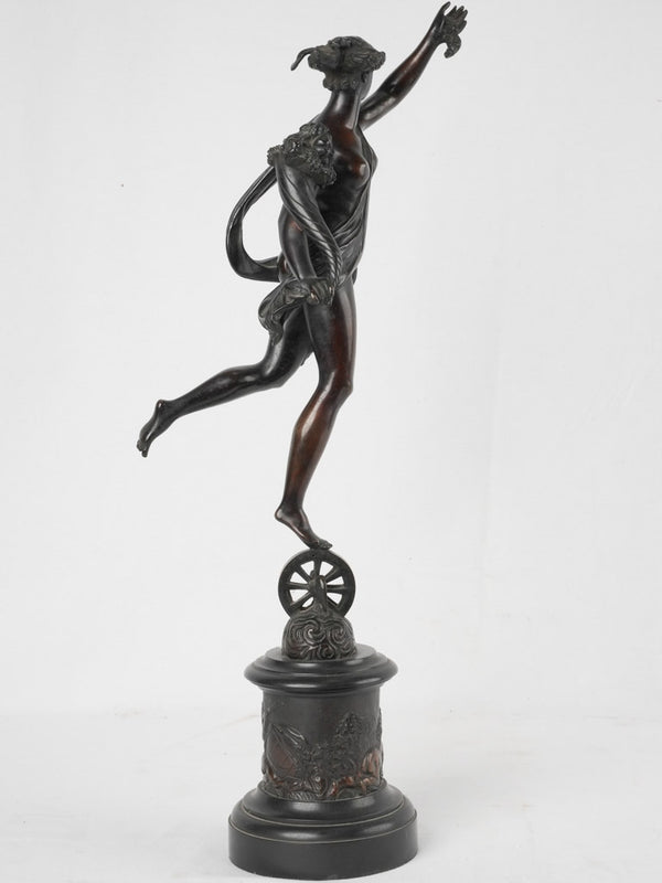 19th century sculpture of Fortuna in bronze 26"