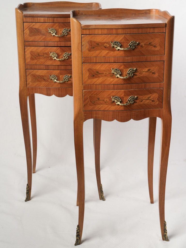 Petite vintage wood nightstands  