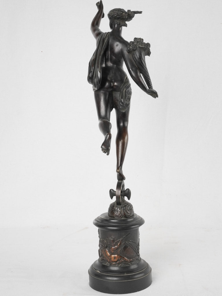 19th century sculpture of Fortuna in bronze 26"