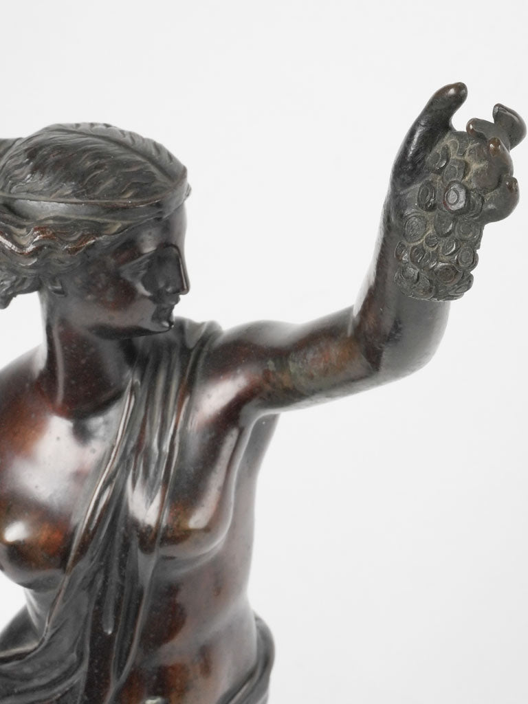 19th century sculpture of Fortuna in bronze 26"