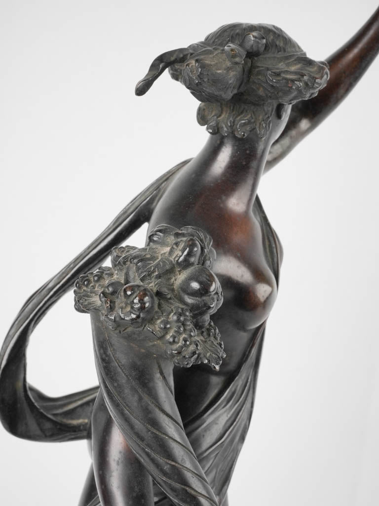 19th century sculpture of Fortuna in bronze 26"