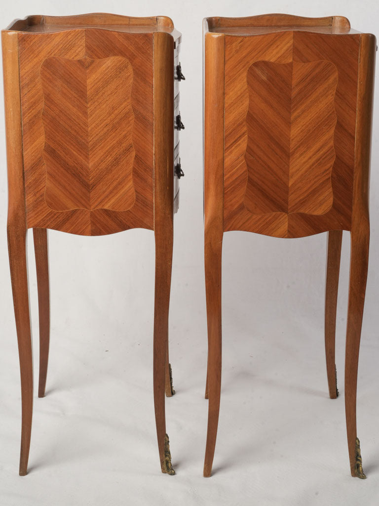 Refined marquetry Louis XV tables  
