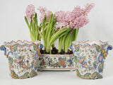 Colorful glazed 18th-century earthenware planters