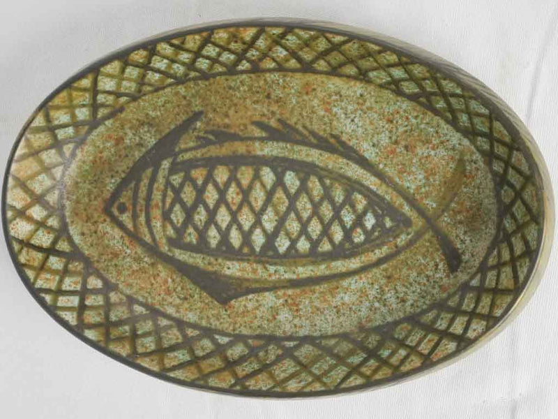 French earthenware fish serving platter