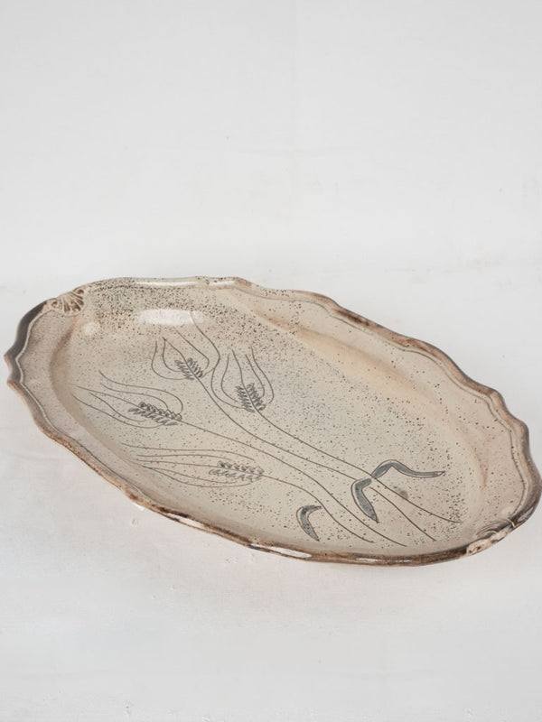 Vintage platter from Dieulefit w/ wheat 15¾"