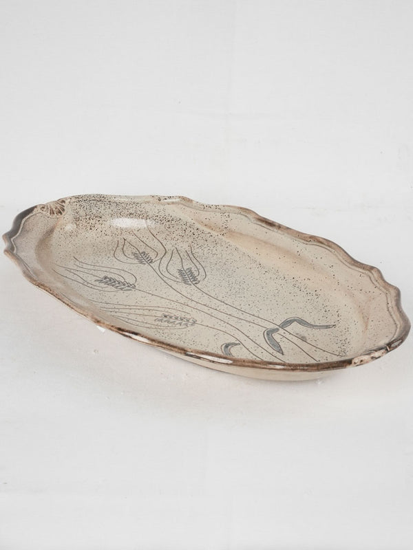 Vintage platter from Dieulefit w/ wheat 15¾"