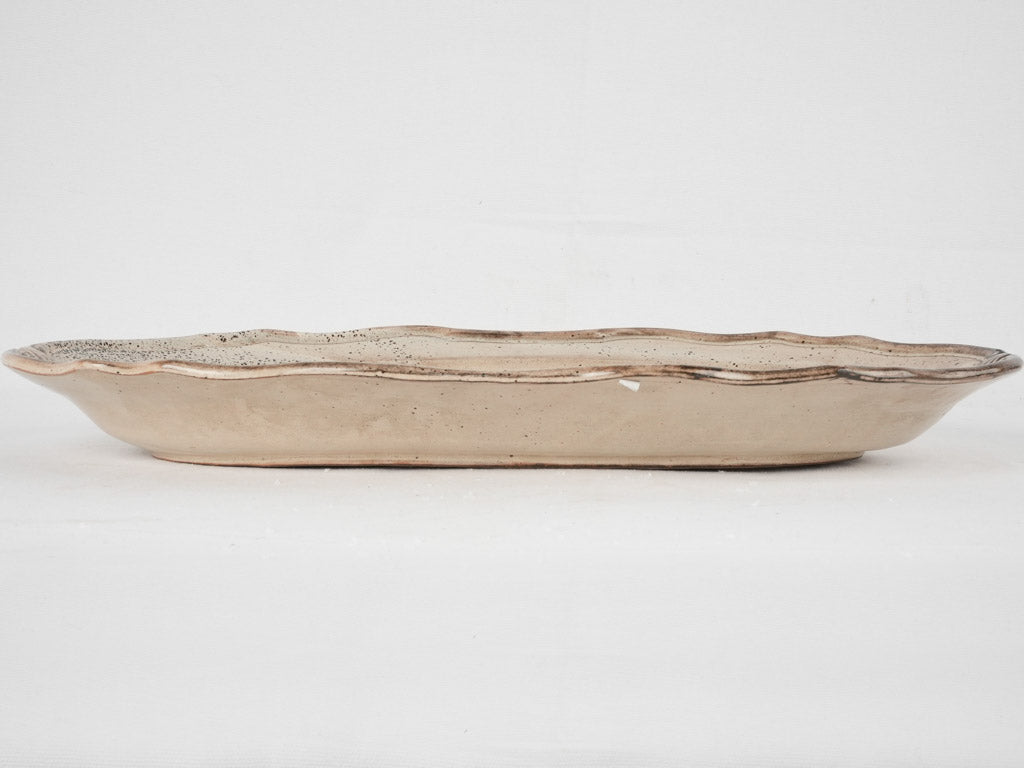 Timeless wheat-adorned ceramic platter