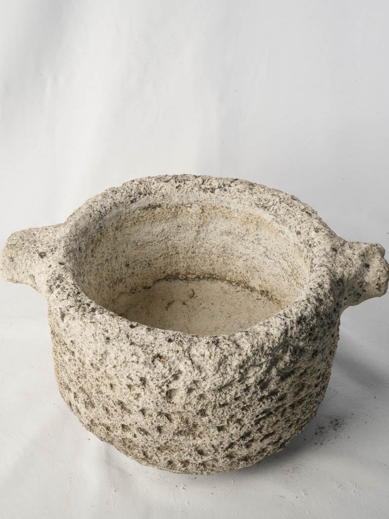 Rustic Reconstituted Stone Mortar Planter w/ Drain Hole