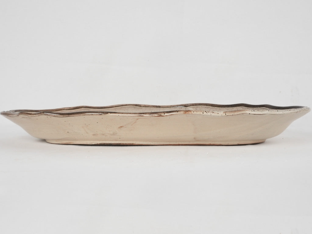 Mid-century wheat embellished tableware platter