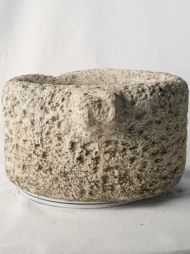 Rustic Reconstituted Stone Mortar Planter w/ Drain Hole