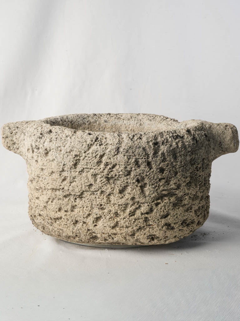 Rustic Reconstituted Stone Mortar Planter w/ Drain Hole
