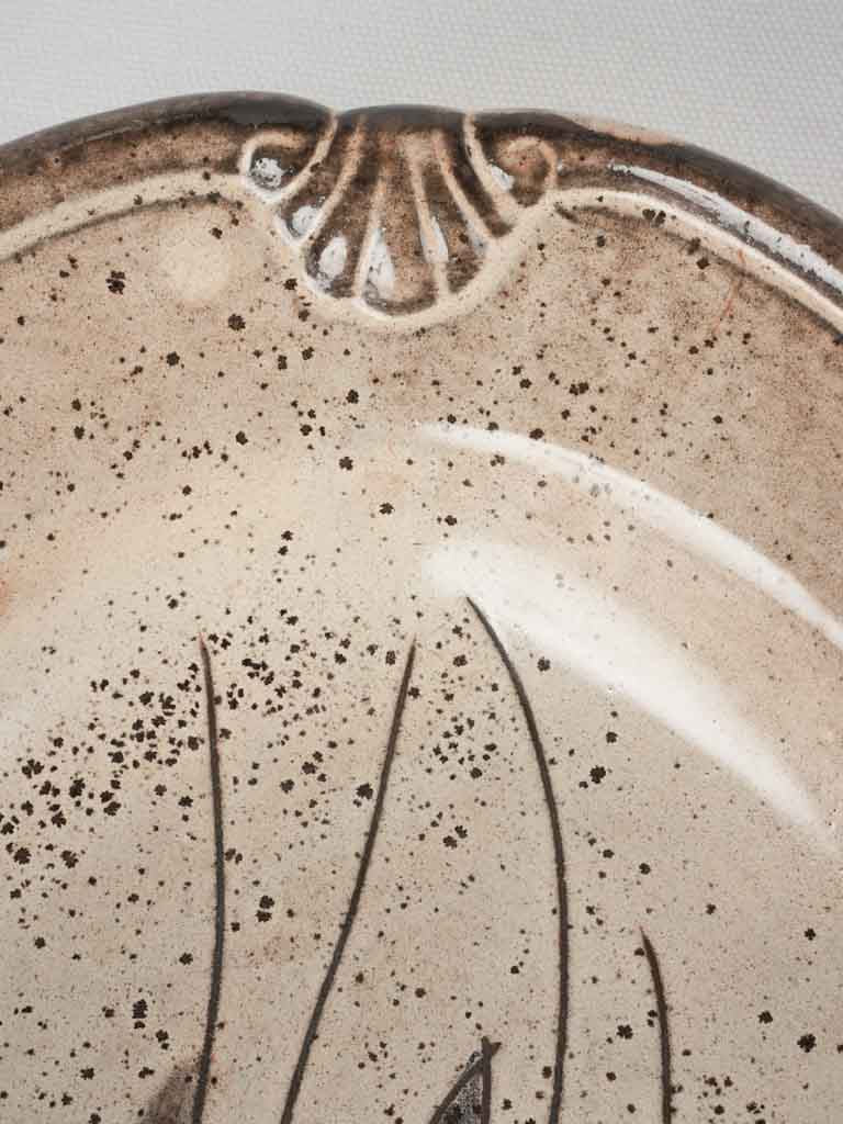 Retro-style wheat engraved oval platter