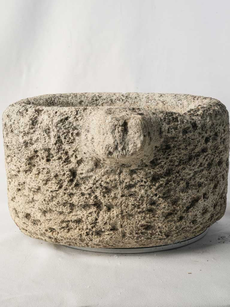 Rustic Reconstituted Stone Mortar Planter w/ Drain Hole