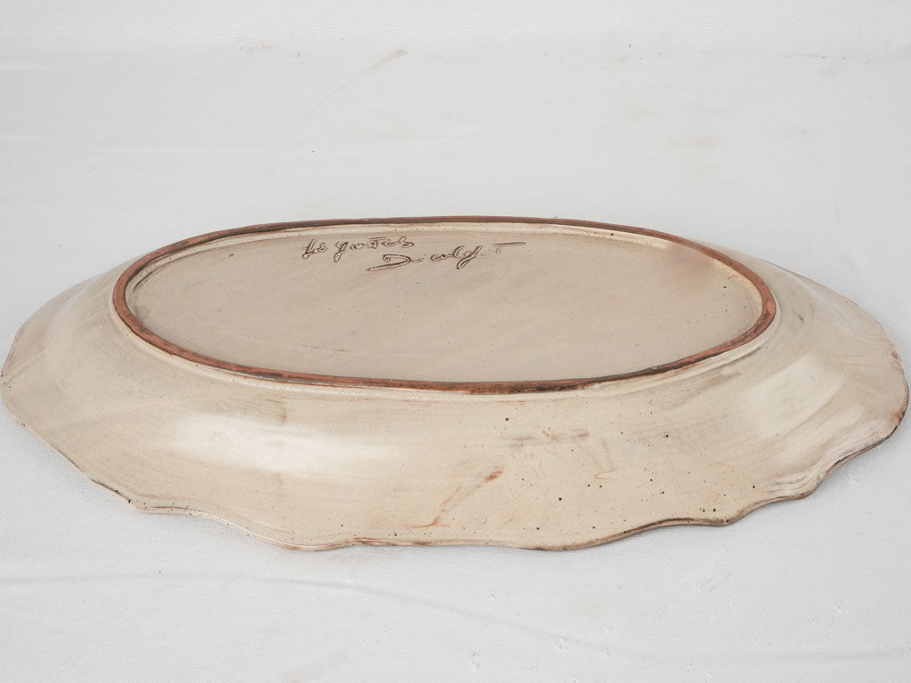 Provincial wheat-engraved decorative platter
