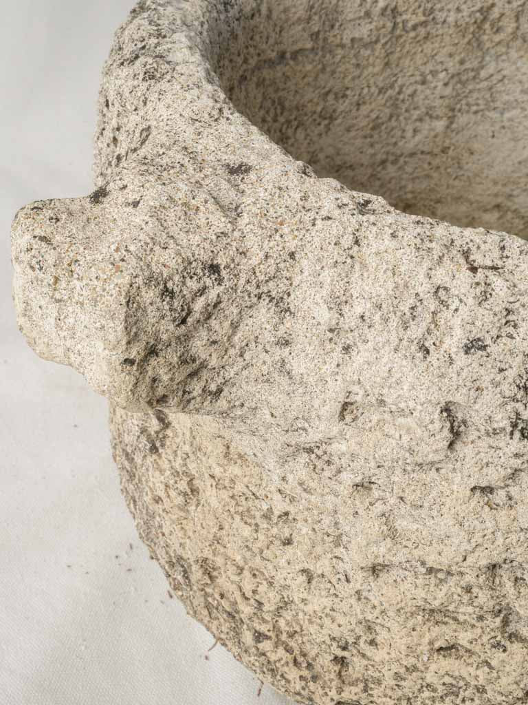 Rustic Reconstituted Stone Mortar Planter w/ Drain Hole