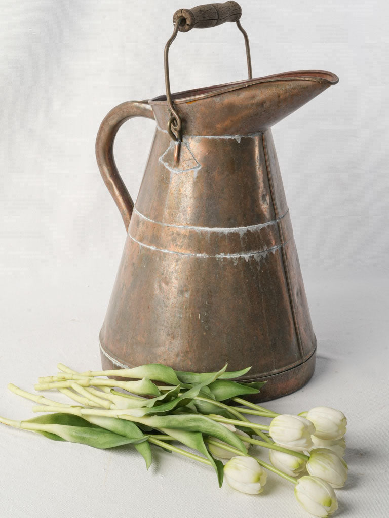Antique rustic copper vineyard pot  