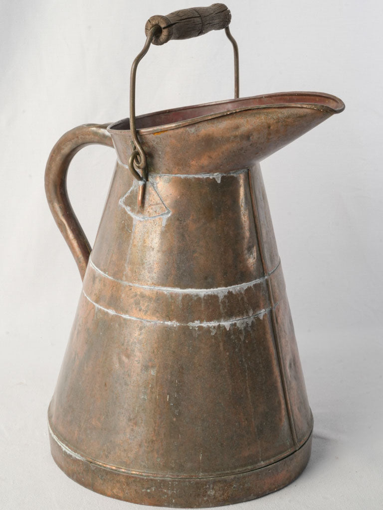 Aged French copper pouring pot  