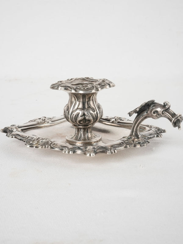 19th century silver candle holder 6¼"