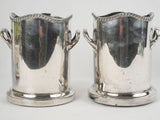 Ornate vintage silver-plate cachepots