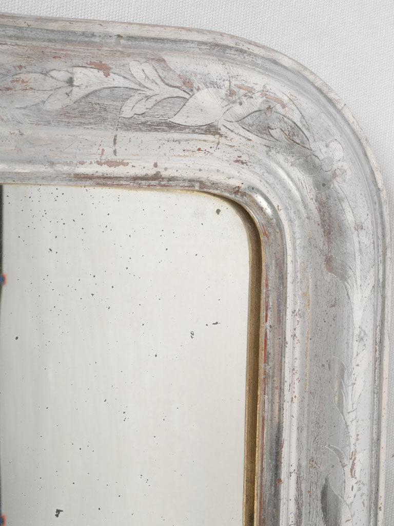Elegant Louis Philippe Pearls Silvered Mirror