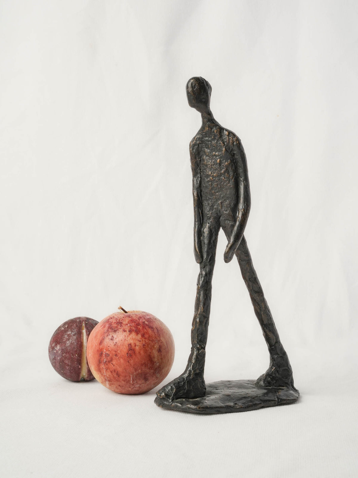 Petite Modern Bronze Sculpture of a Walking Man w/ Expressionist Modeling - 10¼"