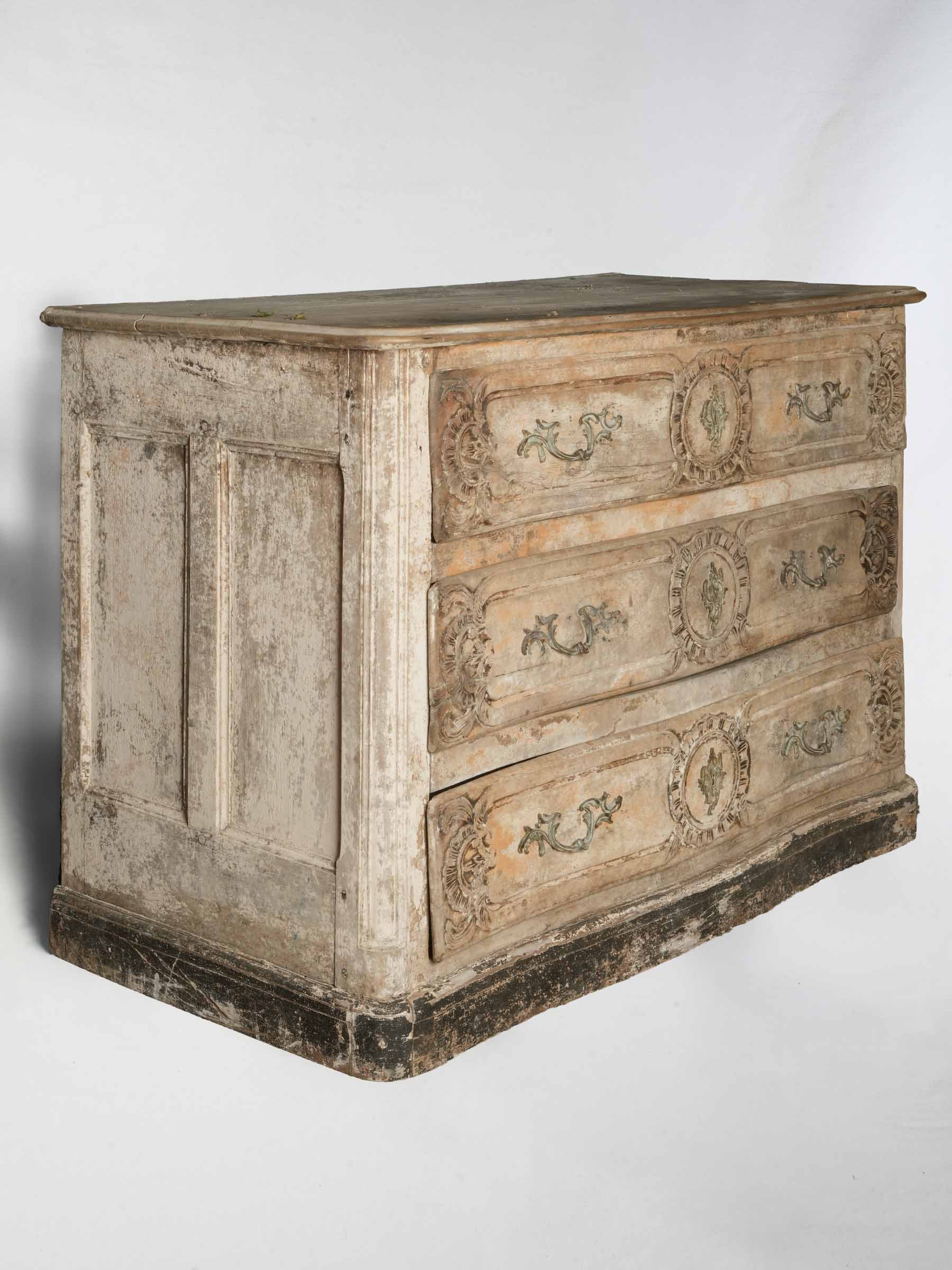 French Country Louis XV Commode w/ Beautifully Weathered Patina - 36¼" x 52¾"