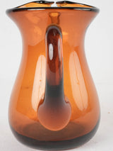 Mid-century handcrafted amber pitcher