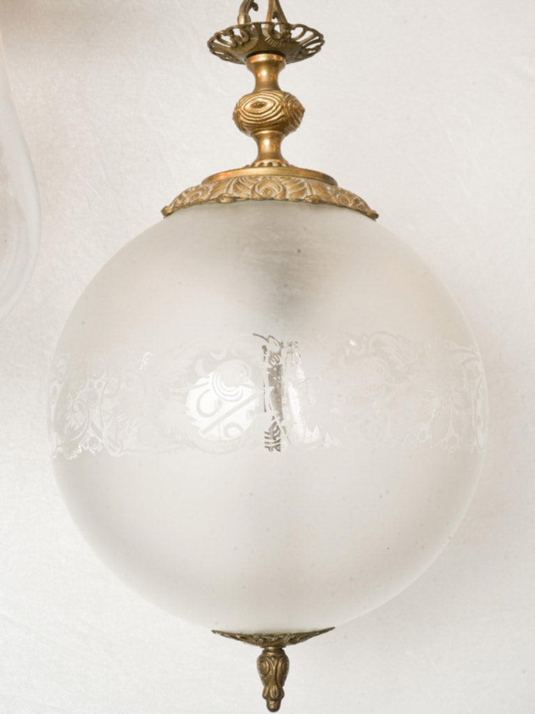 Antique bronze globe light fixture