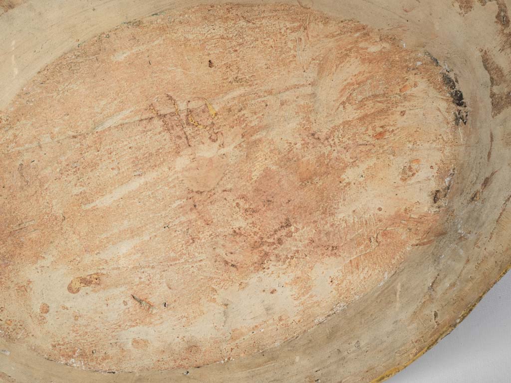 Ochre and olive glazed plaque  
