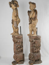 Delightful, Italian wooden Bacchanalia cherub statues